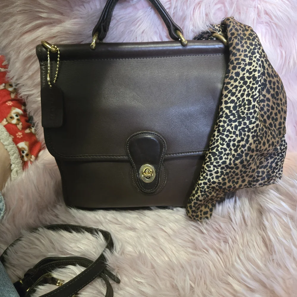 Coach Dark Brown Leather Satchel - Picture 1 of 8